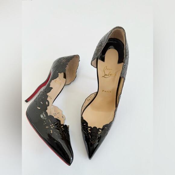 Christian Louboutin Black Heels with Red Soles - Picture 2 of 11